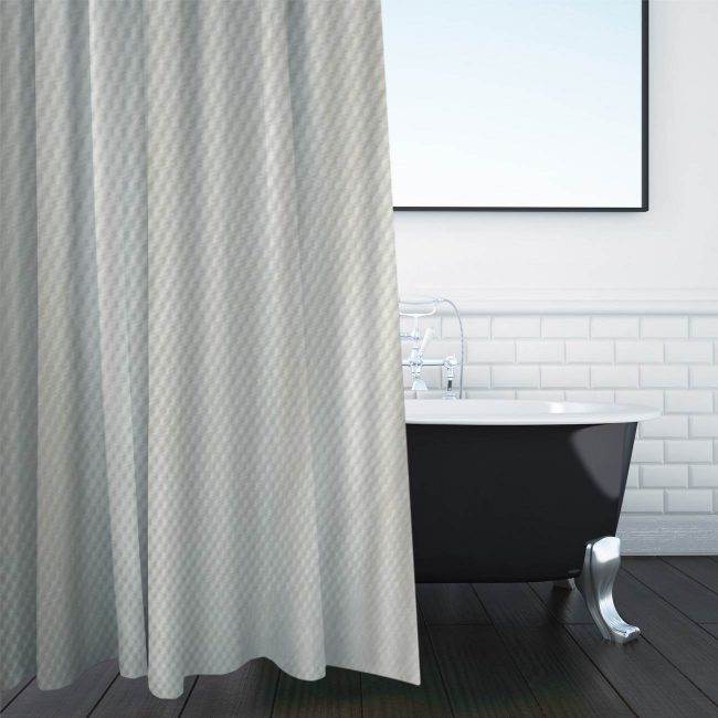 Shower Curtain White Waffle Fabric 180x180cm-A
