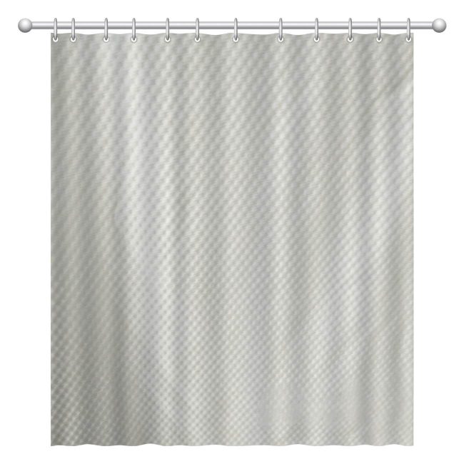 Shower Curtain White Waffle Fabric 180x180cm-B