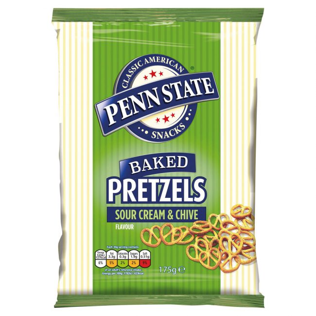 Αλμυρό Σνακ Πρέτζελ Penn State Baked Pretzels Sour Cream Chive 175g