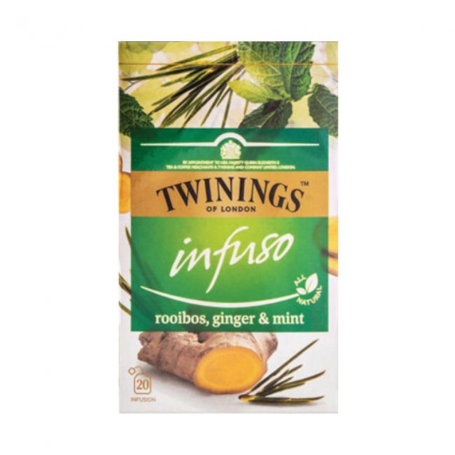 Αφέψημα Βοτάνων Twinings Infuso Rooibos Ginger and Mint 20 Tea Bags