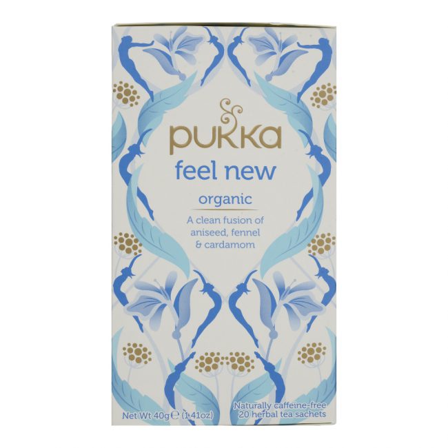 Pukka Organic Feel New Naturally Caffeine Free 20 Herbal Tea Sachets 40g-A
