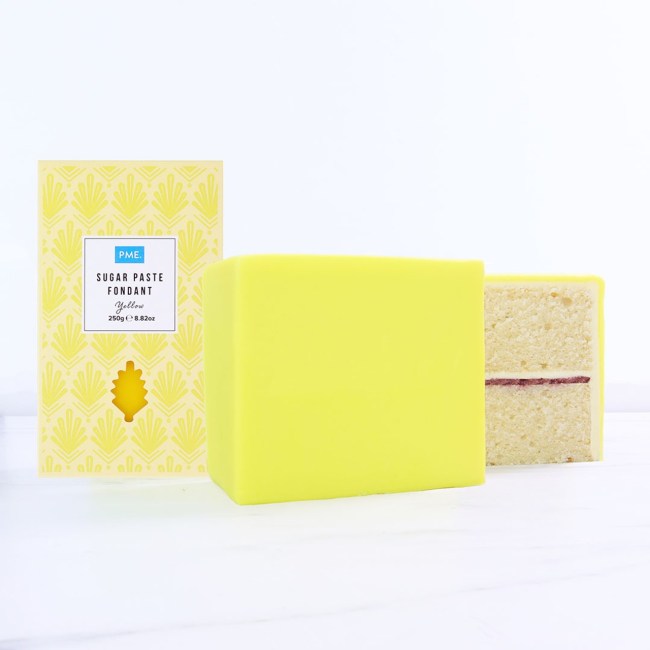 PME Sugar Paste Fondant Ready to Use Sunny Yellow Gluten Free 250g-C