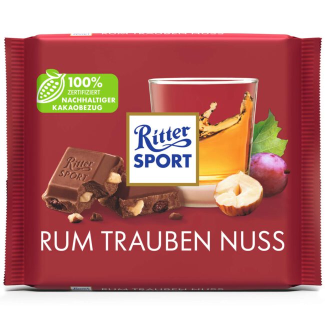 Ritter Sport Rum Raisins Hazelnut 100g
