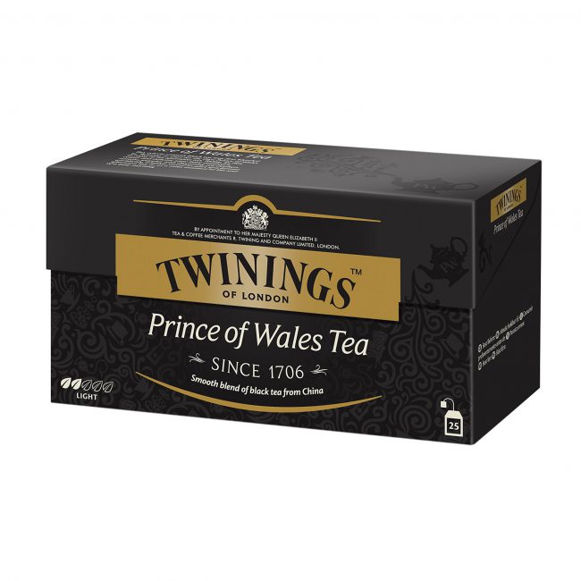 Twinings Prince of Wales Tea Smooth Blend Light Flavour 25 Tea Bags 50g