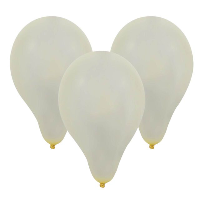 Balloons Packed White With Gold Finish 10pcs
