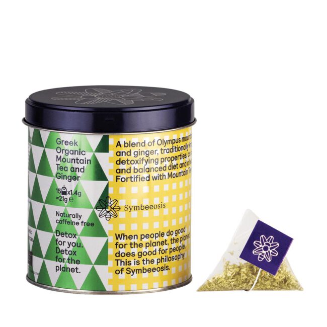 Τσάι του Βουνού Τζίντζερ Symbeeosis Greek Organic Mountain Tea Ginger 15 Πυραμίδες