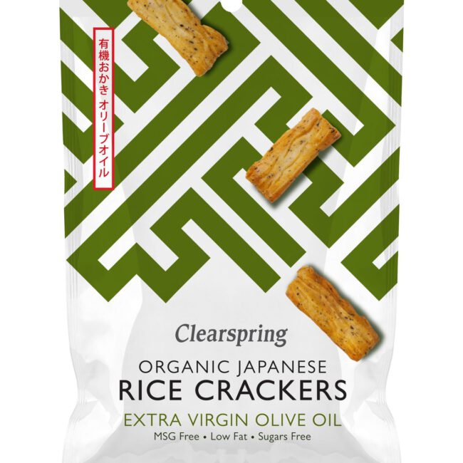 Κράκερ Ρυζιού Βιολογικά Clearspring Organic Japanese Rice Crackers Extra Virgin Olive Oil 50g
