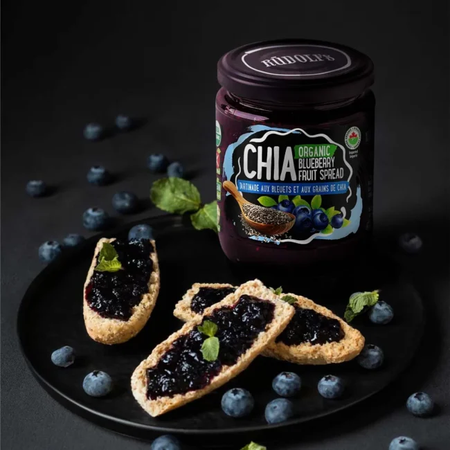 Άλειμμα Μύρτιλο με Σπόρους Τσία Rudolfs Chia Organic Blueberry Fruit Spread 250g