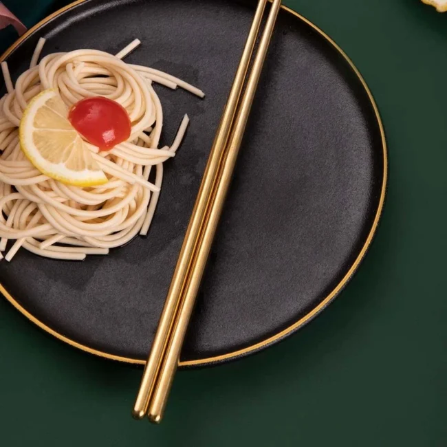 Τσόπστικς Χρυσά Tokyo Design Studio Stainless Steel Gold Chopsticks 5 Pairs