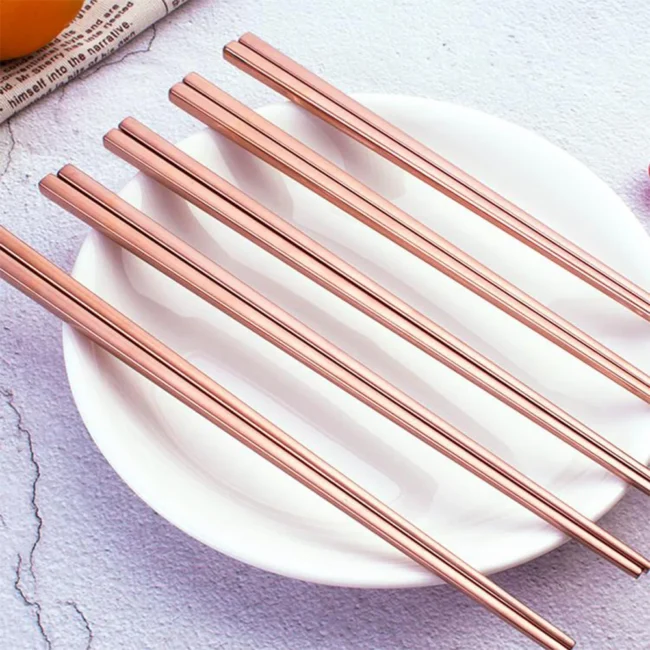 Τσόπστικς Ροζ Χρυσό Tokyo Design Studio Stainless Steel Rose Gold Chopsticks 5 Pairs