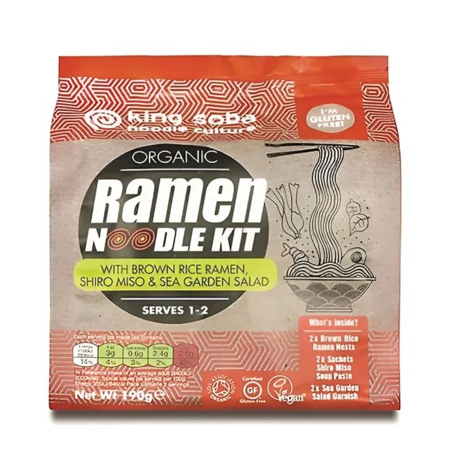 Σετ Υλικών Ράμεν Νουντλς King Soba Organic Ramen Brown Rice Noodle Kit Gluten Free 190g
