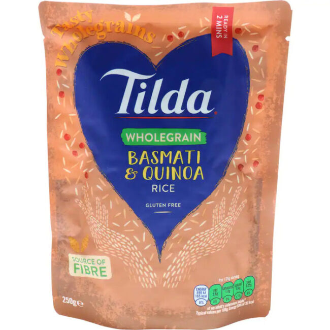 Tilda Wholegrain Basmati and Quinoa Rice Gluten Free 250g