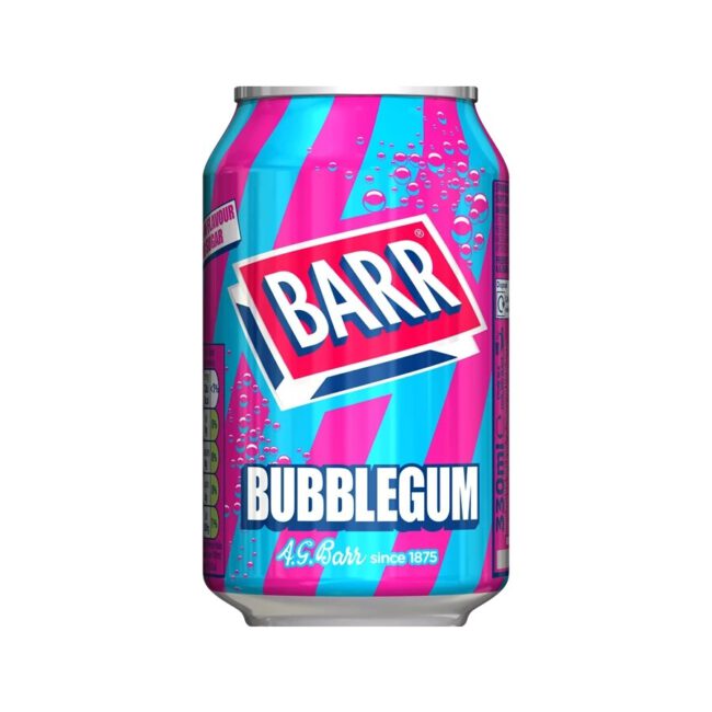 Barr Bubblegum Flavour Soft Drink Soda Sugar Free 330ml