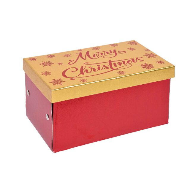 Christmas Gold Folding Paper Gift Packaging Box 5.6lt