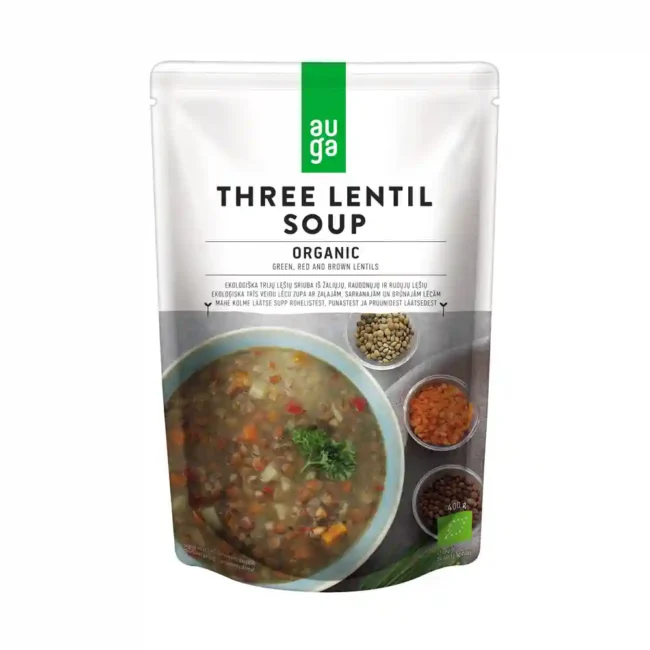 Auga Three Lentil Soup Organic Vegan 400g