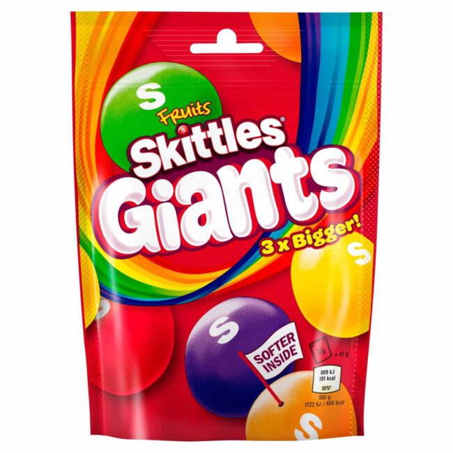 Καραμελάκια Φρούτων Skittles Giants Fruits Sweets 3xBigger Pouch Bag
