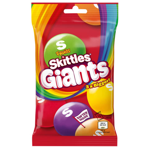 Skittles Giants Fruits Sweets 3xBigger Pouch Bag 125g