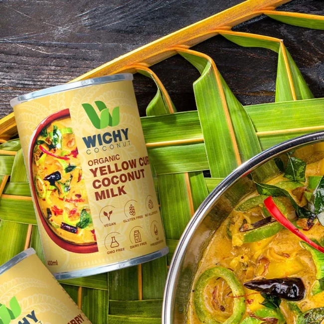 Γάλα Καρύδας με Κάρυ Wichy Organic Yellow Curry Coconut Milk 400ml