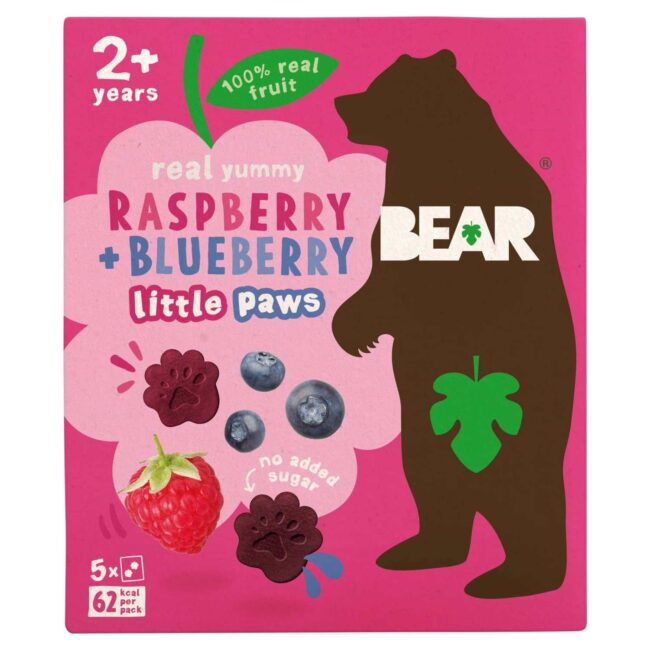 Bear Real Yummy Rusberry And Blueberry Little Paws 5x20g-A