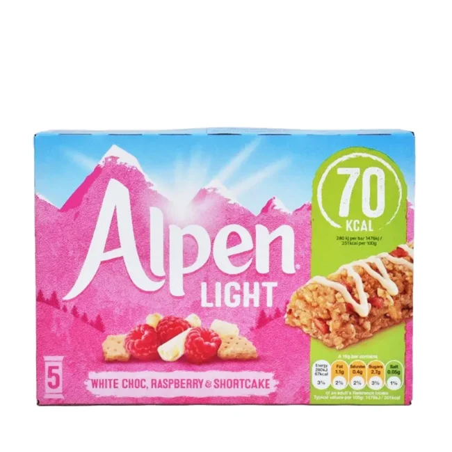 Μπάρα Δημητριακών Alpen Light White Chocolate Raspberry And Shortcake 5x19g 95g
