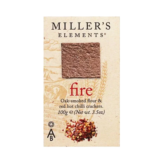 Κράκερ Artisan Biscuits Millers Elements Fire With Oak Smoked Flour And Red Hot Chilli Crackers 100g