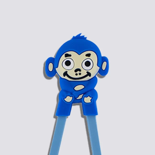 Παιδικά Τσόπστικς Με Βοηθό Tokyo Design Studio Children Chopsticks Blue Lucky Monkey Helper 18cm