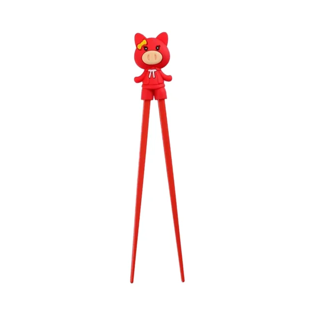 Παιδικά Τσόπστικς Με Βοηθό Tokyo Design Studio Children Chopsticks Red Pig Girl Helper 22cm