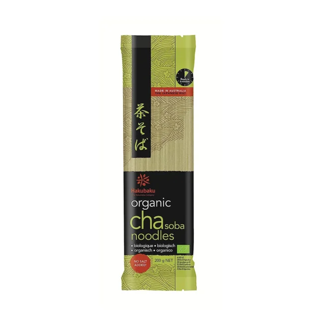 Νουντλς με Πράσινο Τσάι Hakubaku Organic Cha Soba Green Tea Noodles 200g