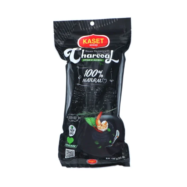 Νουντλς Πράσινου Φασολιού με Άνθρακα Kaset Bean Vermicelli Noodles Charcoal 100g