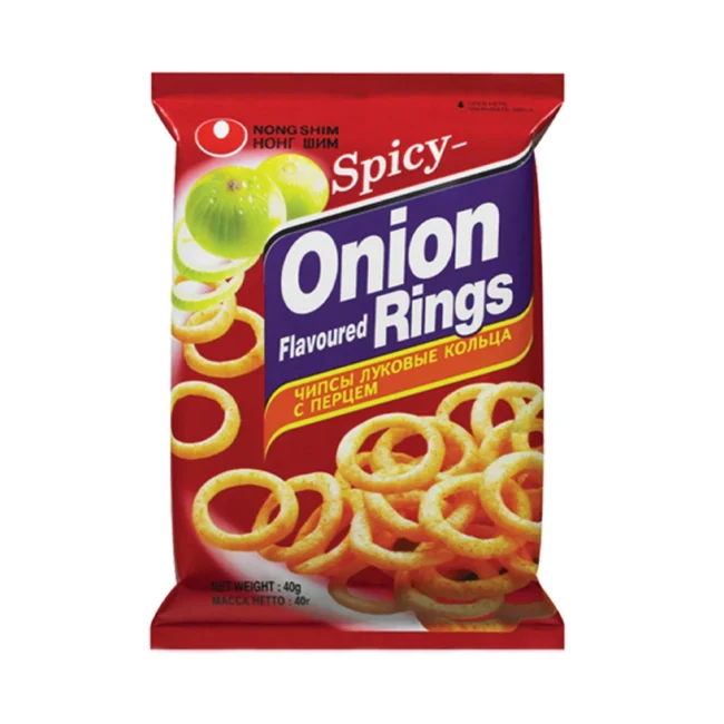 Καυτερό Σνακ με Κρεμμύδι Nongshim Onion Rings Hot And Spicy 40g
