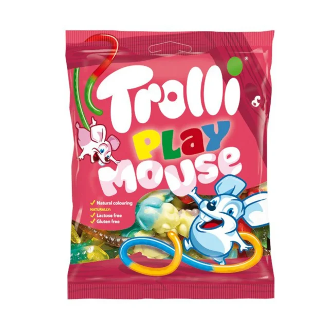 Ζελεδάκια Σε Σχήμα Ποντικιού Trolli Play Mouse Fruit Flavor Gumies 100g
