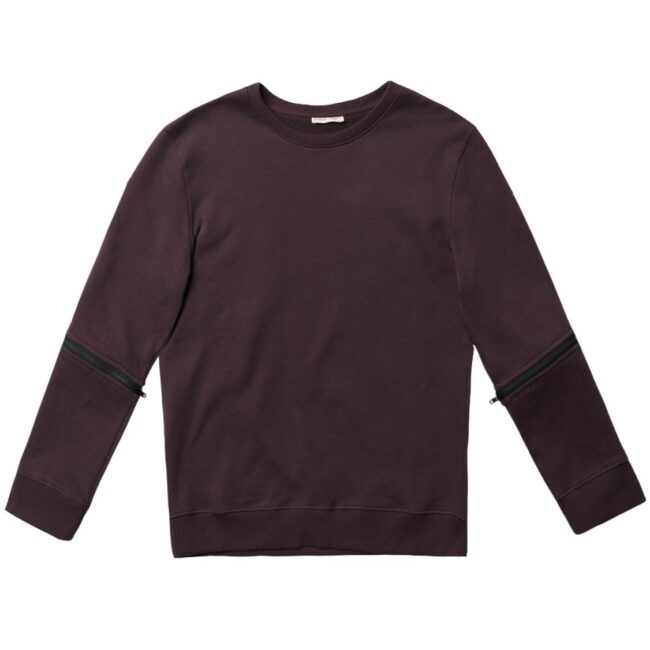 Ανδρική Μπλούζα με Αποσπώμενα Μανίκια The Project Garments Detachable Sleeves Organic Cotton Crew Neck Sweatshirt Burgundy