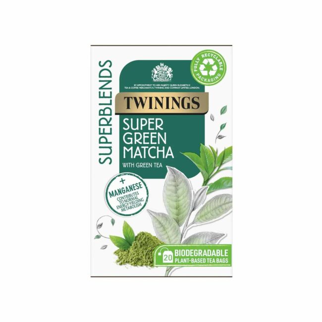 Twinings Superblends Super Green Matcha With Green Tea 20 Plant Based Tea Bags-A