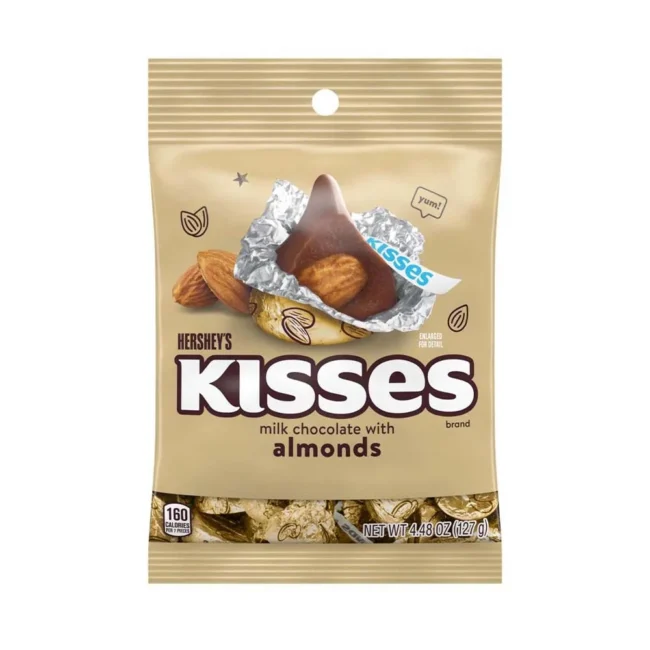 Σοκολατάκια Γάλακτος με Αμύγδαλα Hershey's Kisses Milk Chocolate with Almonds 127g