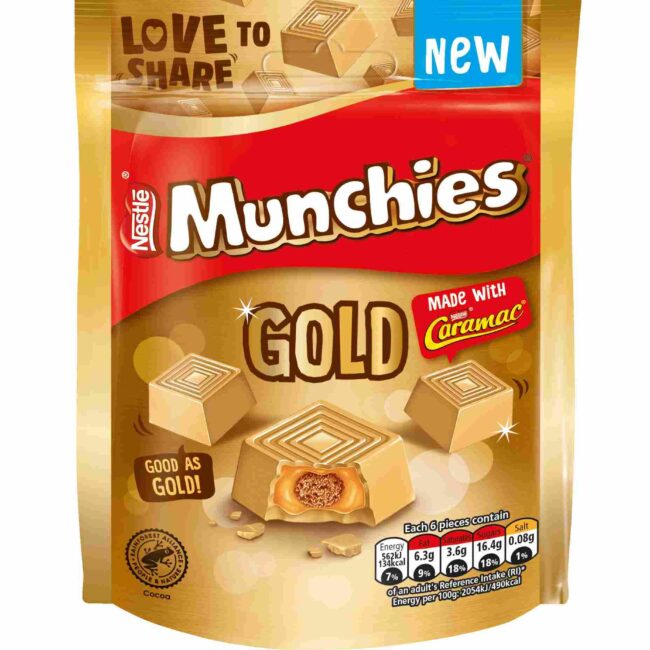 Nestle Munchies Gold Caramel Made With Caramac Sharing Bag 94g-A