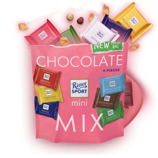 Ritter Sport Mini Chocolate Mix 9 Pieces Pouch 150g-B