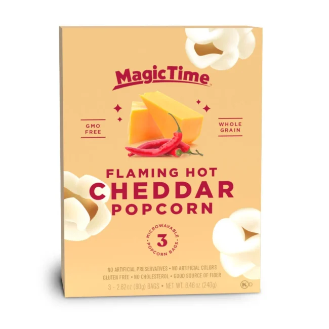 Magic Time Flaming Hot Cheddar Whole Grain Popcorn 240g-A