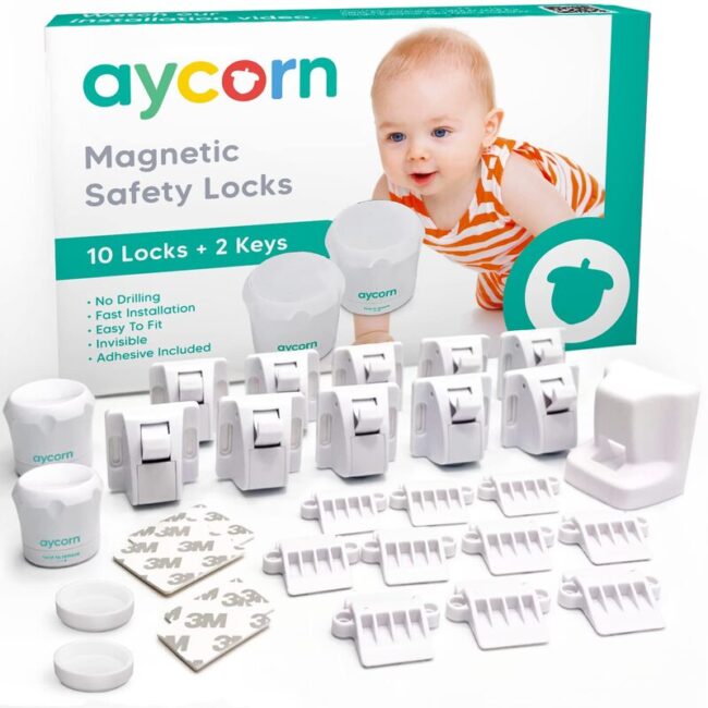 Προστατευτικά Ντουλαπιών με Μαγνήτη Aycorn Cupboard Magnetic Safety Locks for Babies 10pcs