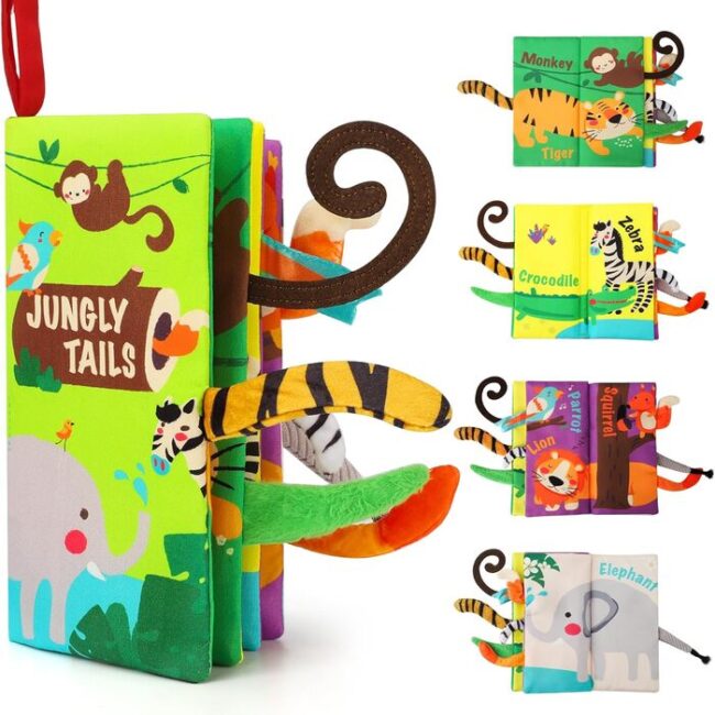 Βρεφικό Βιβλίο Beiens Baby Fabric Book Jungly Tails