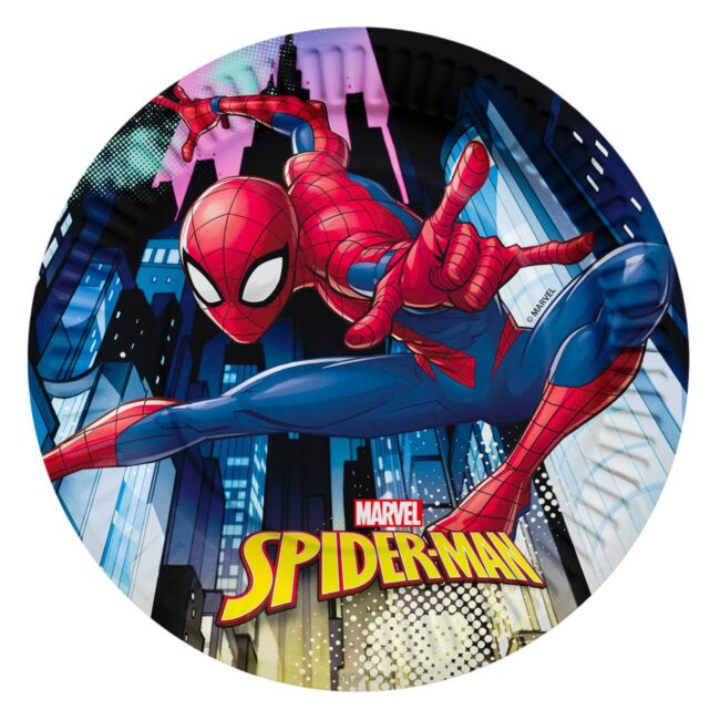 Disposable Paper Plates For Childrens Party Spiderman 19cm-A