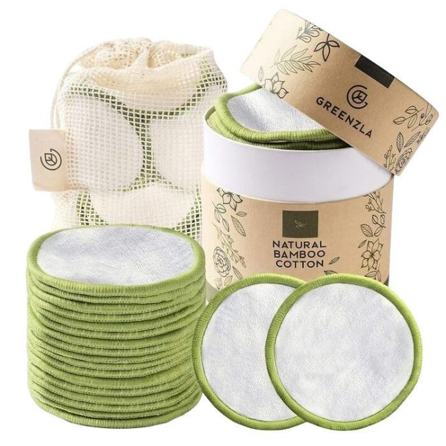 Επαναχρησιμοποιούμενοι Δίσκοι Ντεμακιγιάζ Greenzla Washable Make-up Pads with Laundry Bag and Storage Box 20 Pcs