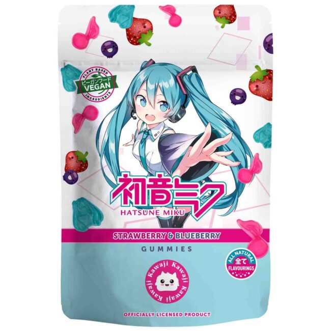 Anime Vocaloid Hatsune Miku Vegan Gummies Strawberry And Blueberry Flavour 125g-A