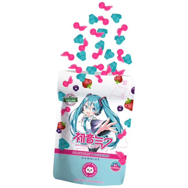 Anime Vocaloid Hatsune Miku Vegan Gummies Strawberry And Blueberry Flavour 125g-B