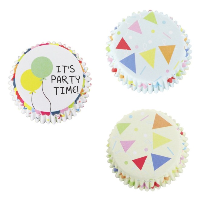 Φορμάκια Χάρτινα Για Καπκέικ Πάρτυ PME Cupcake Cases Foil Lined Its Party Time Set of 3 60pcs