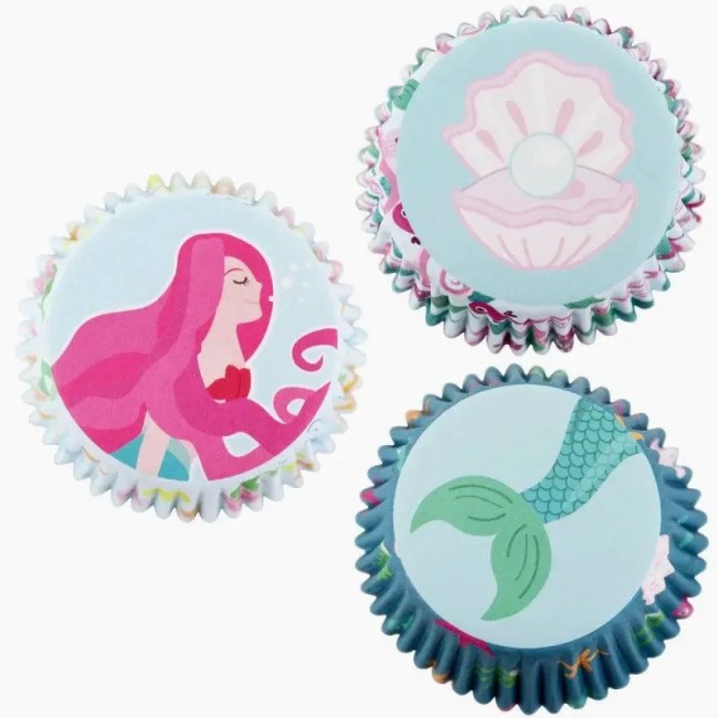 Φορμάκια Χάρτινα Για Καπκέικ Γοργόνα PME Cupcake Cases Foil Lined Mermaid Set of 3 60pcs