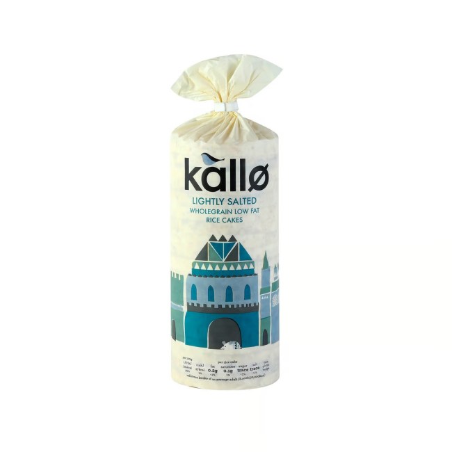 kallo Lightly Salted Wholegrain Low Fat Rice Cakes 130g-A