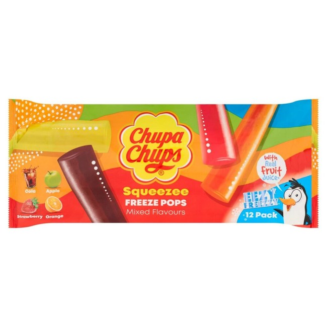 Γρανίτες Φρούτων Chupa Chups Squeezee Freeze Pops Mixed Flavours 12x50ml