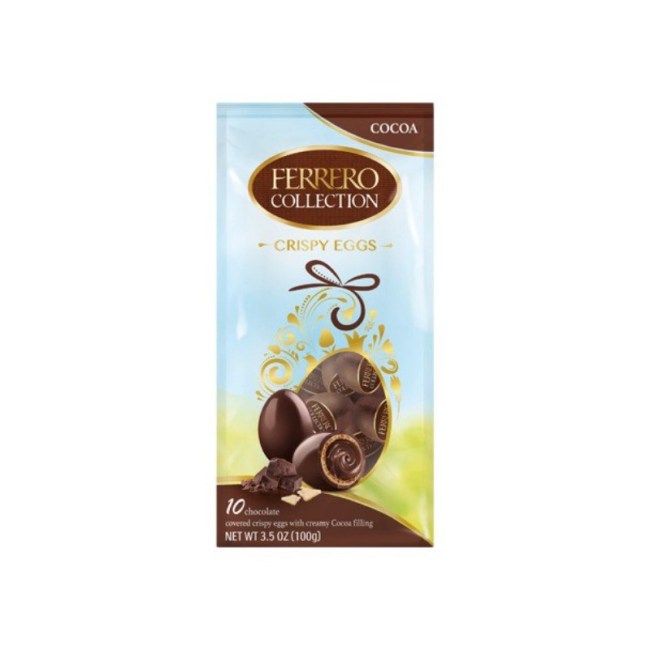 Ferrero Rocher Colllection Cocoa Chocolate Covered Crispy Eggs 100g-A