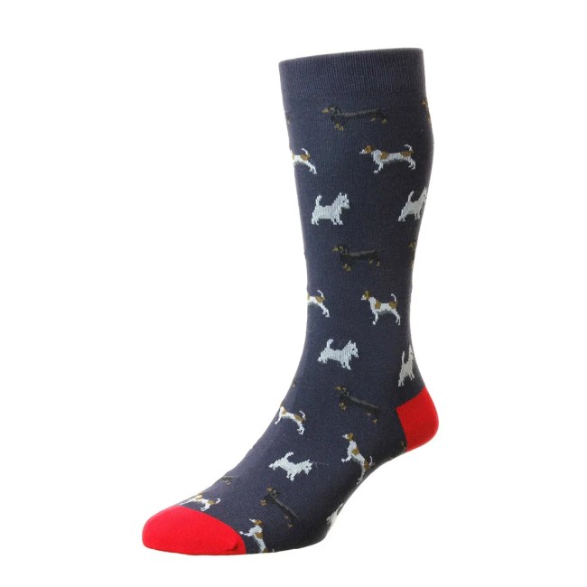 Κάλτσες Pantherella Scott-Nichol Socks All Over Dogs Navy