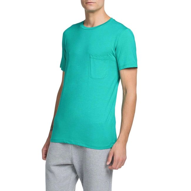 Ανδρική Μπλούζα με Στροογγυλή Λαιμόκοψη The Project Garments Crew Neck Modal-Blend Pocket T-shirt Cyan